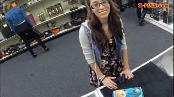 coed in glasses sells books and pounded to earn sexy vedio extra money 