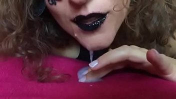 black lips cum blowing a creampie deep in the neighbors teenage daughter in my mouth latex gloves spit slowmo 