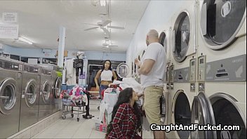 busty caught stealing nude female athletes at laundromat 