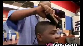 sexcy barber shop blowjob 