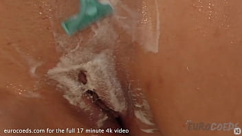 18yo tasha mustache masturbation and pussy shave in very hot sexy film the shower 