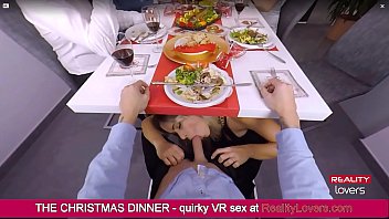 blowjob under the table on christmas hd bf blue film in vr with beautiful blonde 
